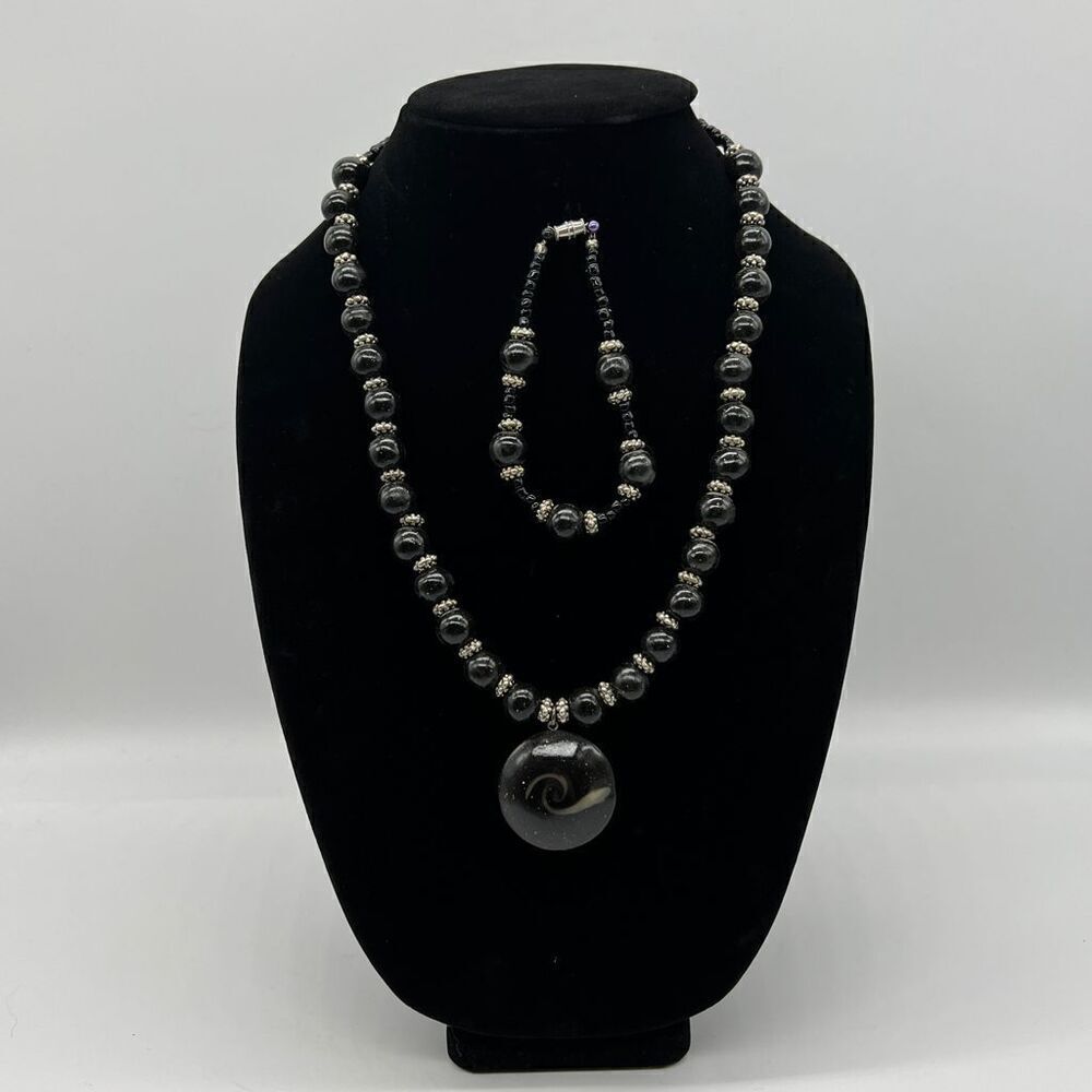 Handmade Polymer Clay Necklace and Bracelet Set
